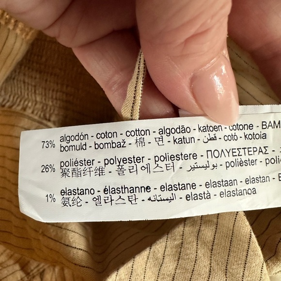 ZARA Beige Pinstripe Wrap Style Skirt & Ruched Crop Top Set – Size S - Picture 10 of 10